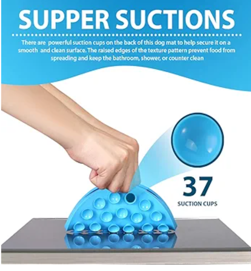 PET STATE Licking Pad for Dog, Boredom and Anxiety Reducer for Dog Bath, 3 Pcs Dog Slow Feeder, Super Strong Suction on Wall, Dog Peanut Butter Lick Pad, BPA Free and Non-Toxic