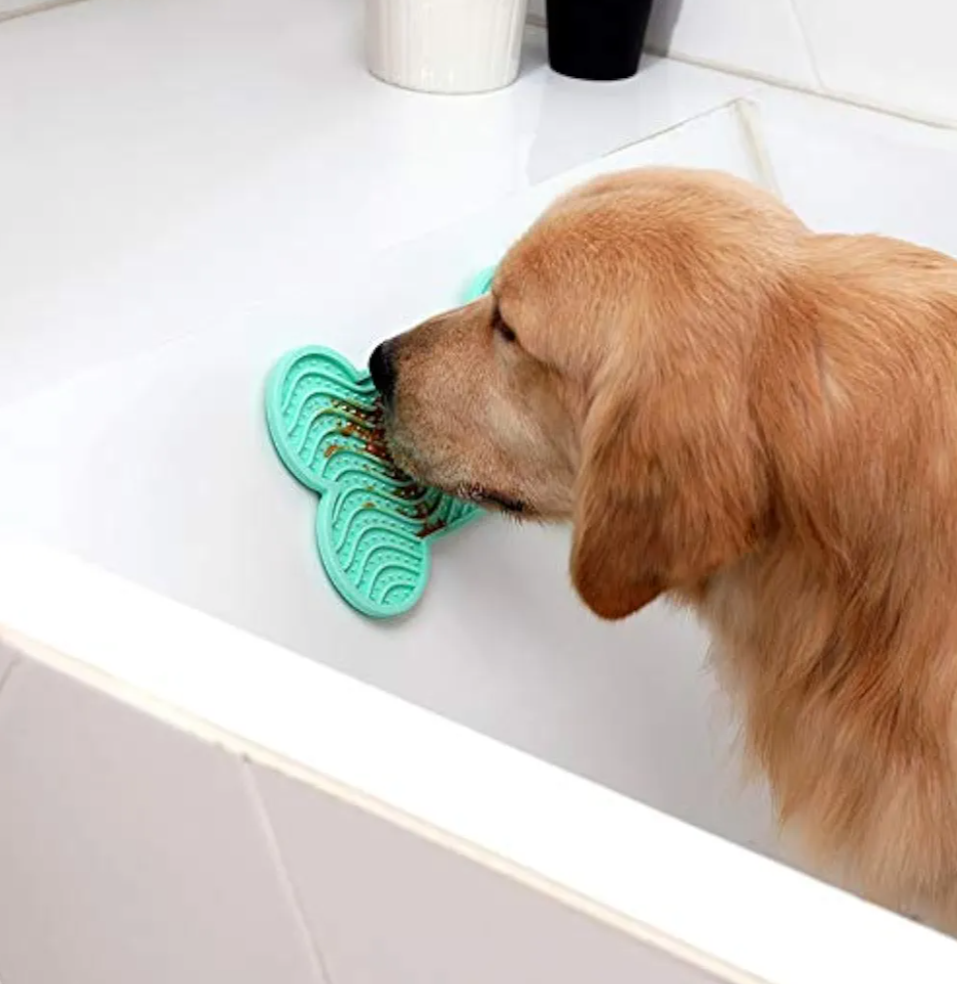 PET STATE Licking Pad for Dog, Boredom and Anxiety Reducer for Dog Bath, 3 Pcs Dog Slow Feeder, Super Strong Suction on Wall, Dog Peanut Butter Lick Pad, BPA Free and Non-Toxic