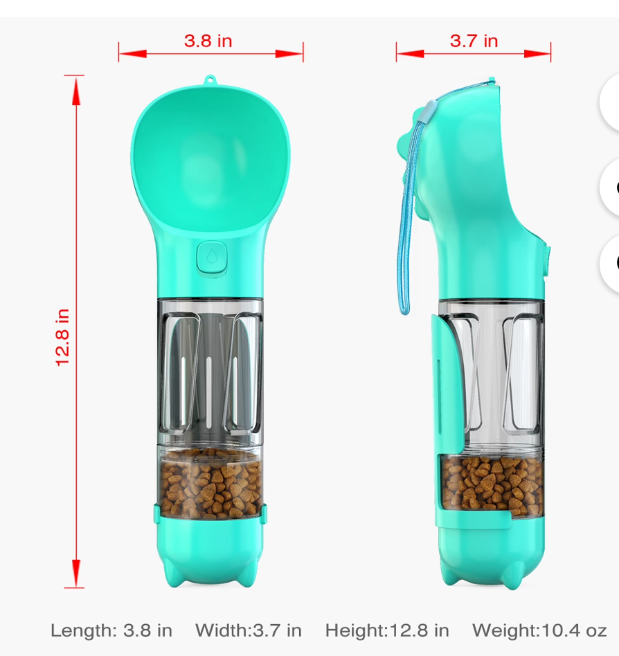 Dog Water Bottle, Leak-Proof Portable Dog Water Dispenser for Pet Outdoor Walking, Hiking Travel, Food Grade Plastic (Lake, Medium)