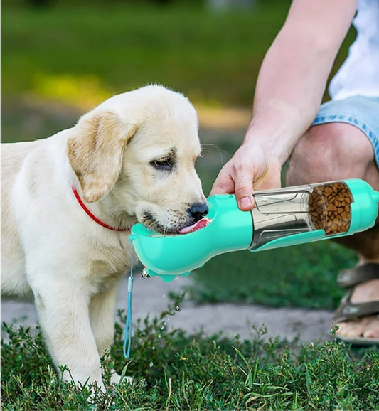 Dog Water Bottle, Leak-Proof Portable Dog Water Dispenser for Pet Outdoor Walking, Hiking Travel, Food Grade Plastic (Lake, Medium)