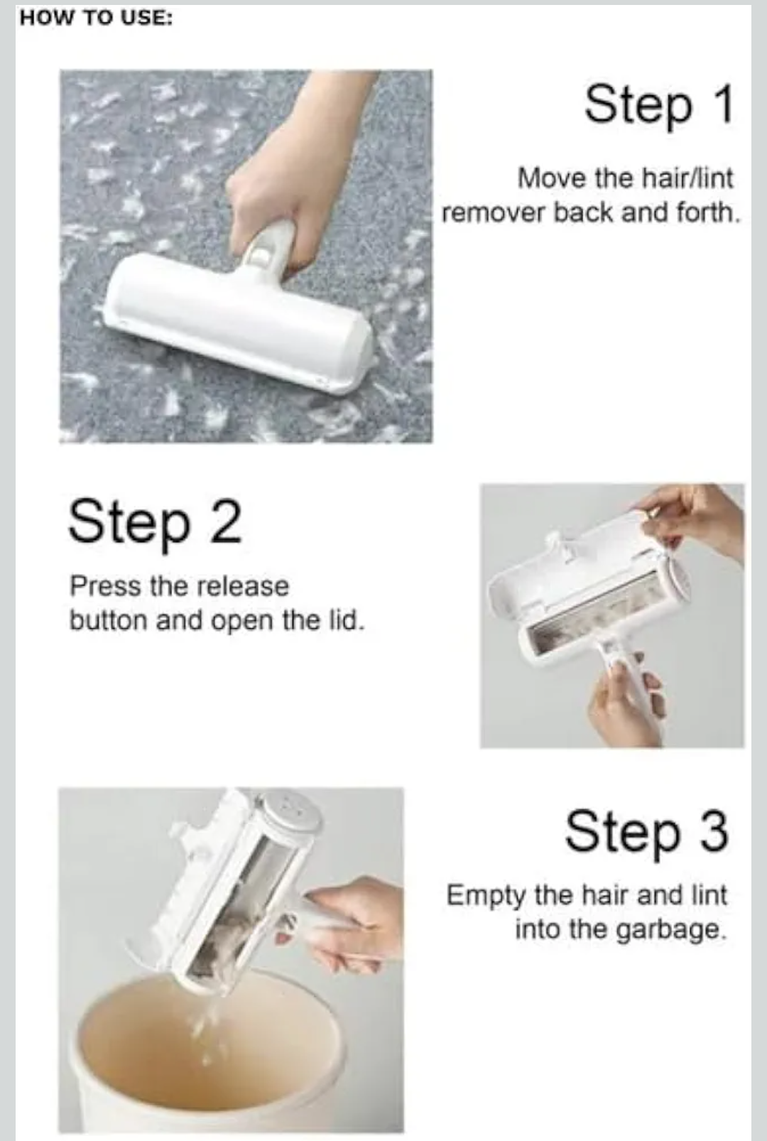 Pet Hair Remover - Dog & Cat lint roller with Self-Cleaning Base - Efficient Animal Hair Removal Tool Cat Dog Hair Remover for Couch Furniture Car Seat Carpet and Bedding