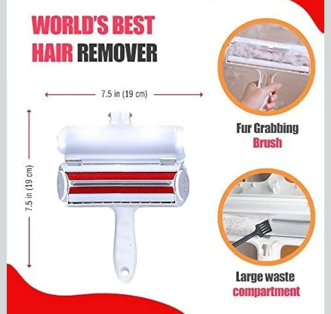 Pet Hair Remover - Dog & Cat lint roller with Self-Cleaning Base - Efficient Animal Hair Removal Tool Cat Dog Hair Remover for Couch Furniture Car Seat Carpet and Bedding