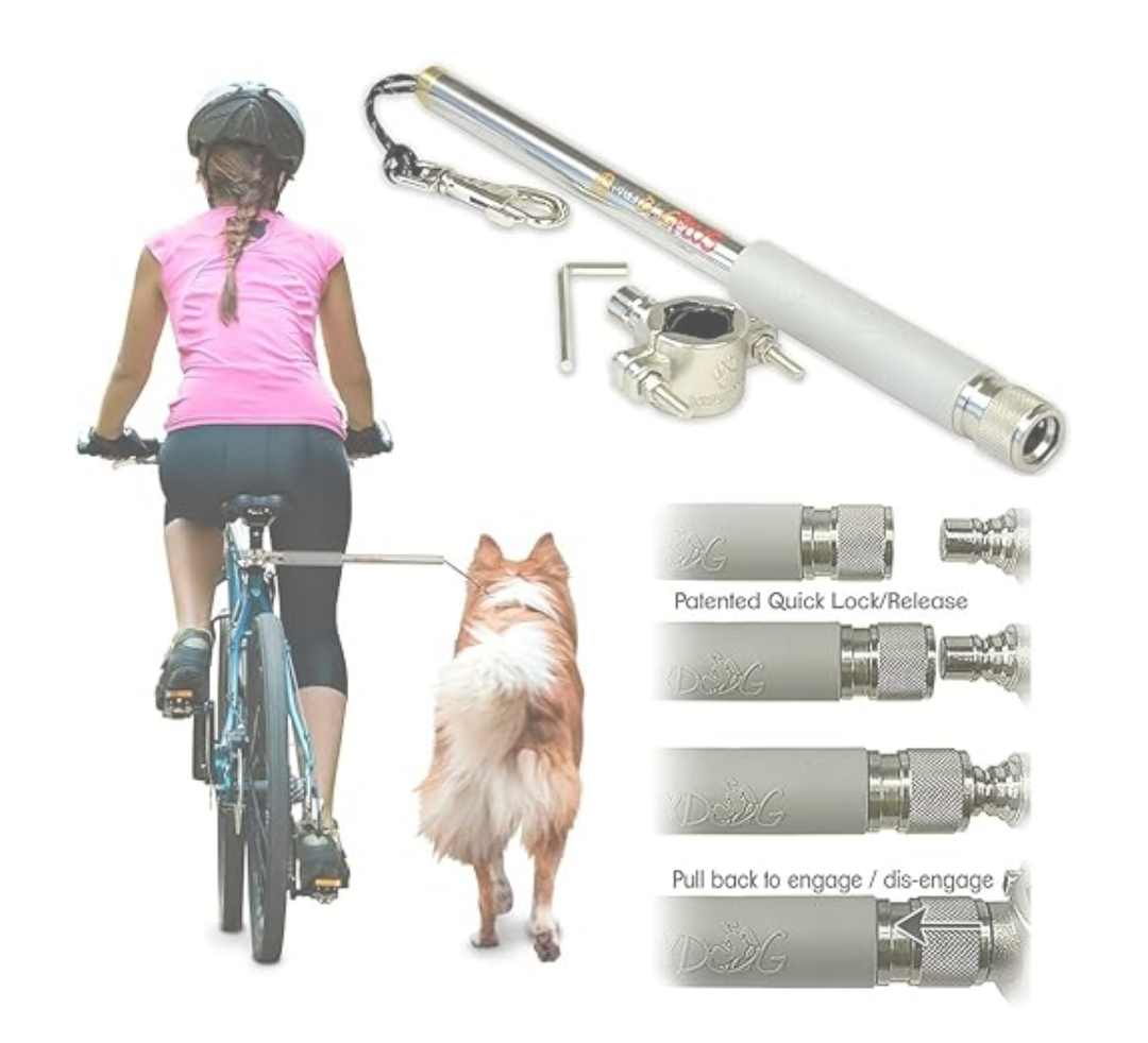 Walky Dog Leash Bike Attachment Plus Leash Hands Free Dog Bicycle Exerciser Leash 550-lbs Pull Strength Paracord Leash Military Grade