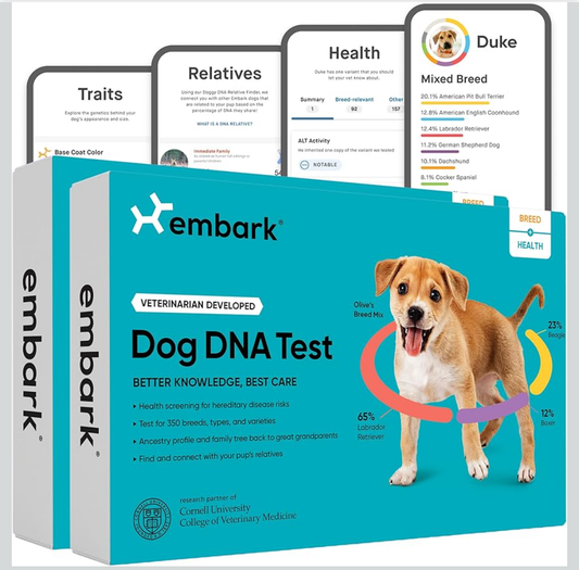 Embark Breed & Health Kit (2 Pack) - Dog DNA Test - Discover Breed, Ancestry, Relative Finder, Genetic Health, Traits, COI