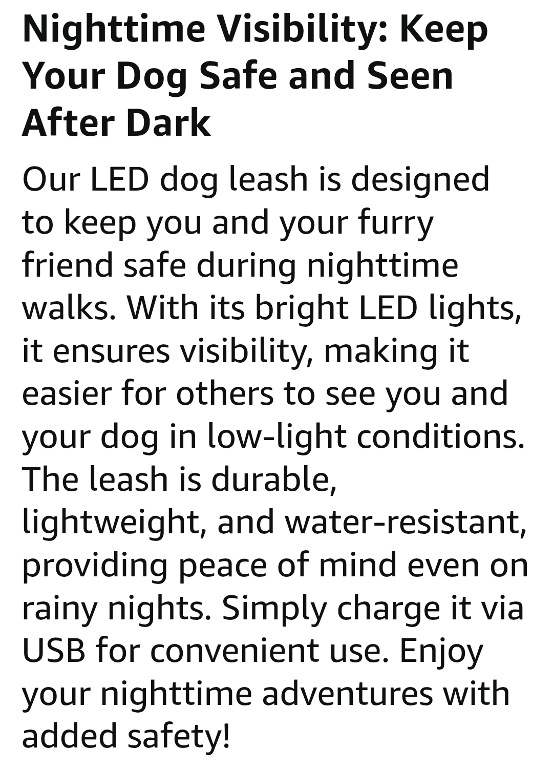 Safety Led Dog Leash for Night Walking - Glow in The Dark - Water Resistant Nylon Webbing - Lightweight and Heavy Duty - USB Rechargeable - RGB Color Changing - Suitable for All Dogs (Yellow)