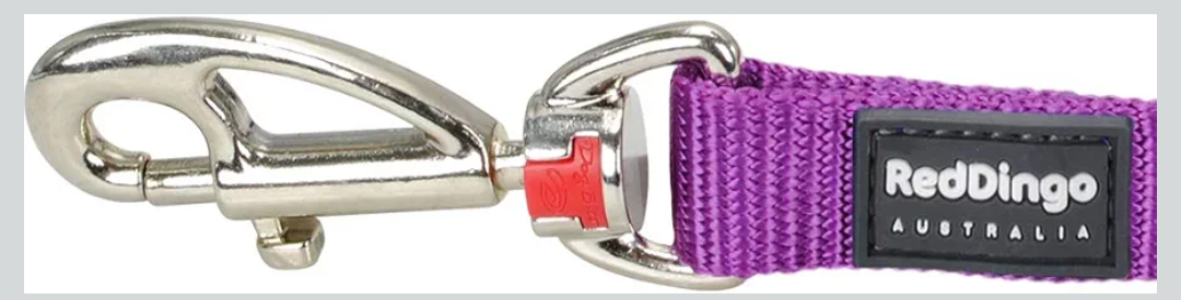 Red Dingo Padded Handle Dog Lead 1.2m Plain, Purple, Small 15mm