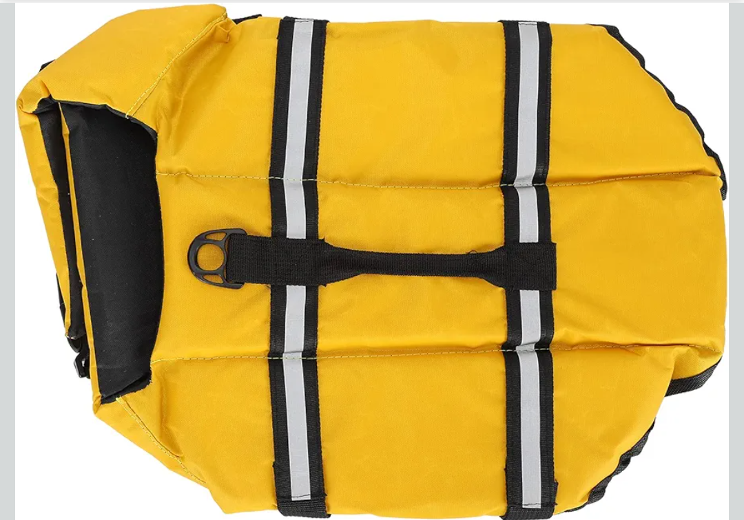 Mikikit PET Life Jacket for Dogs Adjustable Buoyancy Preserver Reflective Vest Lightweight and Sturdy XS Size (Yellow)