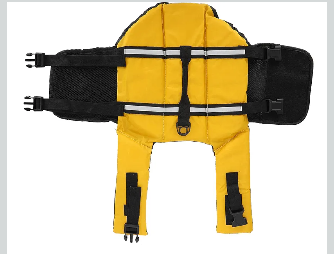 Mikikit PET Life Jacket for Dogs Adjustable Buoyancy Preserver Reflective Vest Lightweight and Sturdy XS Size (Yellow)