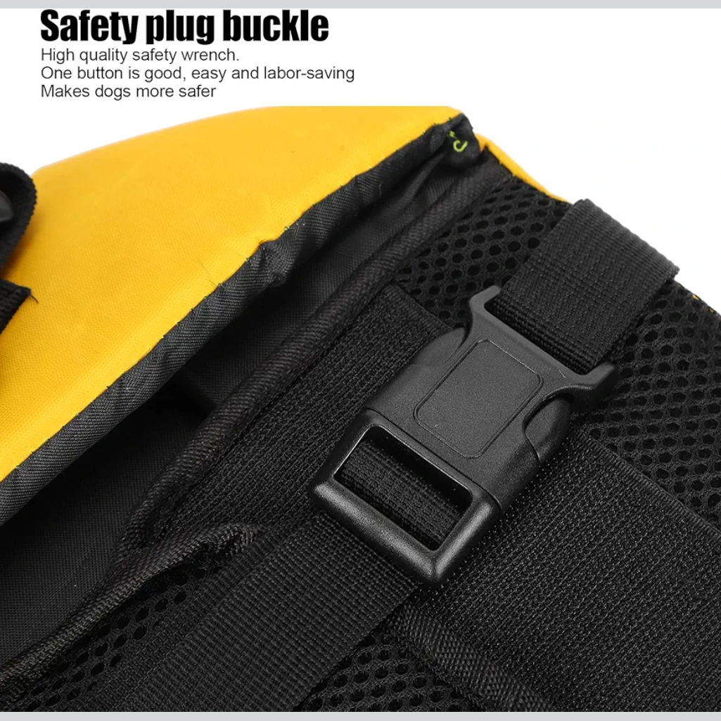 Mikikit PET Life Jacket for Dogs Adjustable Buoyancy Preserver Reflective Vest Lightweight and Sturdy XS Size (Yellow)