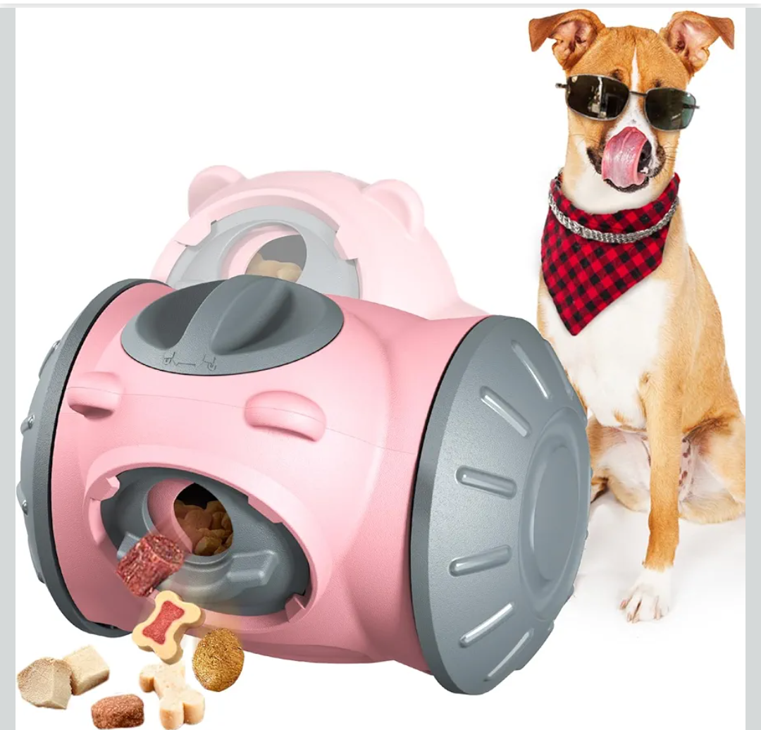 Rolling Dog Slow Feeder Toy - Dog Puzzles for Smart Dogs, Treat Dispensing Puzzle Toy for Small, Medium & Large Dogs – Engaging Food Dispenser for IQ Training & Boredom Relief