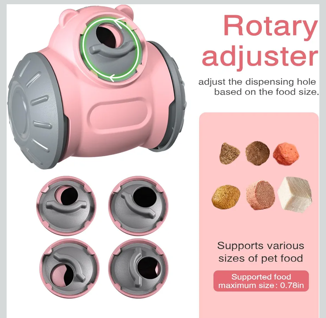 Rolling Dog Slow Feeder Toy - Dog Puzzles for Smart Dogs, Treat Dispensing Puzzle Toy for Small, Medium & Large Dogs – Engaging Food Dispenser for IQ Training & Boredom Relief