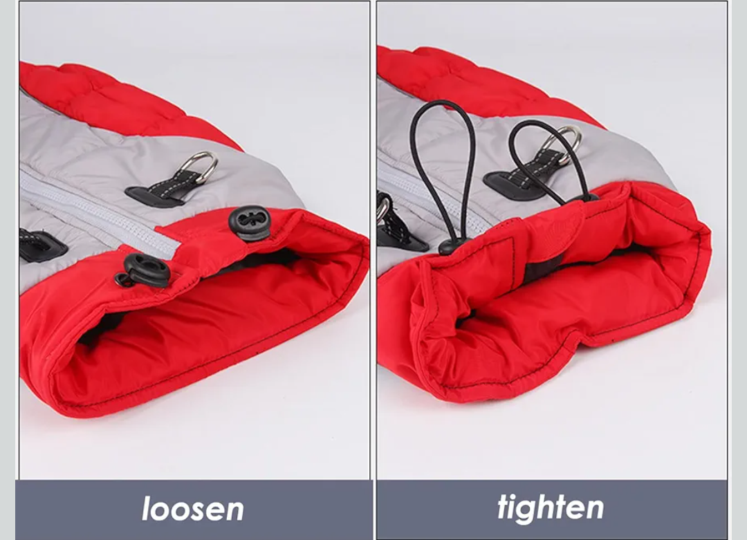 Dog Cold Weather Coats - Cozy Waterproof Windproof Reversible Winter Dog Jacket, Thick Padded Warm Coat, Red (X-Large)