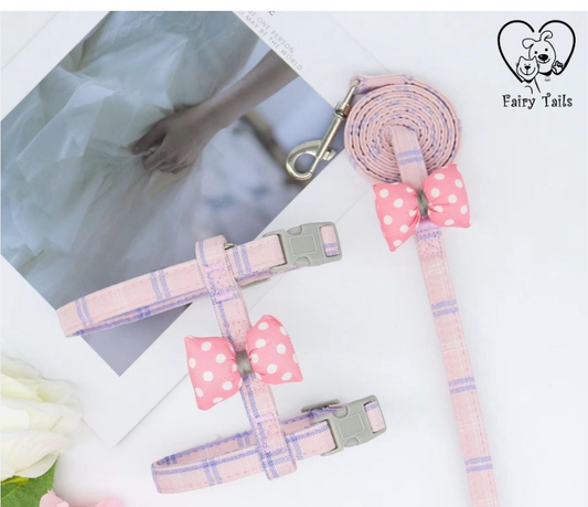 Butterfly Bow Tie Cat Harness and Leash Set - Adjustable, Escape-Proof, Breathable Kitten Vest with Cute Design for Small Cats & Indoor/Outdoor Safety