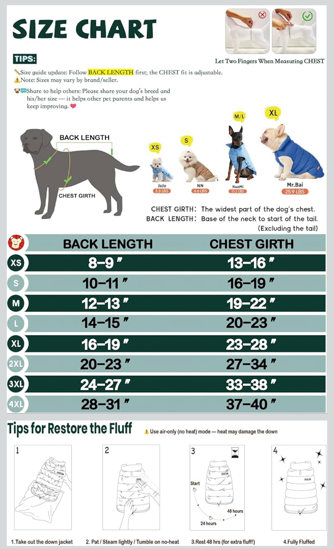 SPACE LION Puffer Jacket, Down Winter Coat, Durable Outdoor Coat for Cold and Windy Conditions, Waterproof, Windproof, Lightweight Jacket, Adjustable Fit for Small, Medium Dogs(khaki,M)