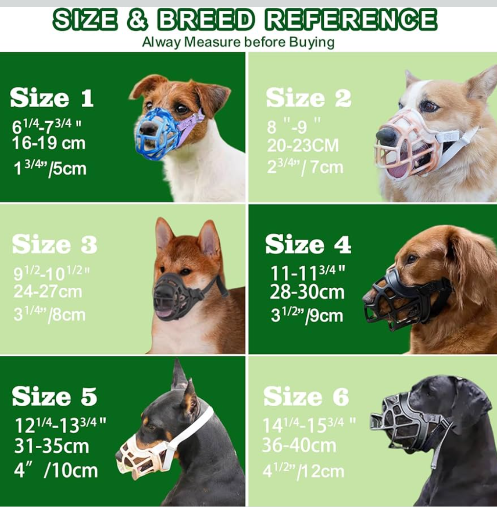 Basket Muzzle for Small to Large Dogs - Allows Panting & Drinking, Ideal for Grooming & Training (Blue, Size 4)