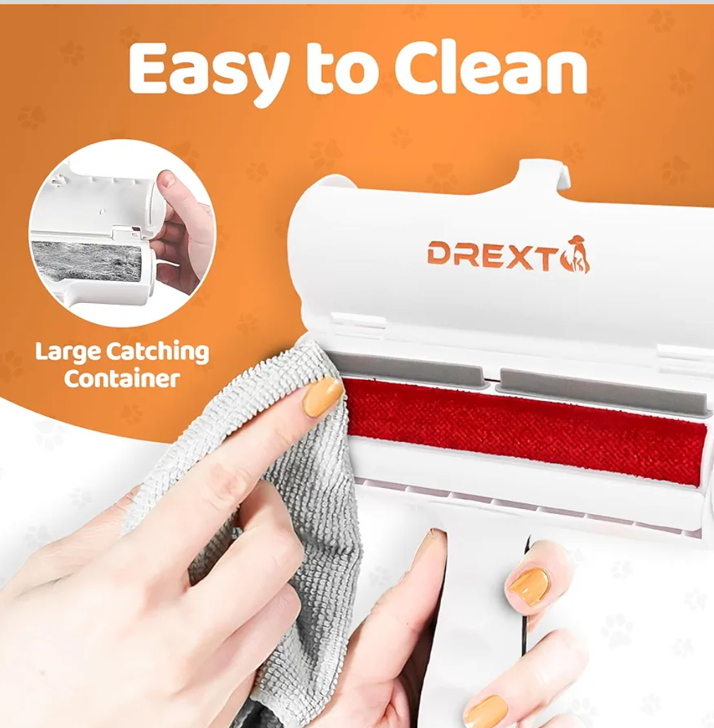 Drext Roller Pet Hair Remover, Reusable Lint Roller - Pet Hair Remover for Laundry, Cat and Dog Hair Remover for Furniture, Couch, Carpet, Clothing Bedding - Portable Multi-Surface Fur Removal Tool.