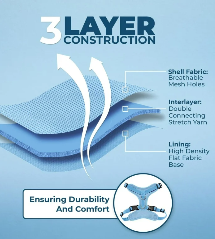 Voyager Step-In Lock Cat Harness and Matching Leash- Adjustable Step-In Vest Harness for Small and Large Cats by Best Pet Supplies