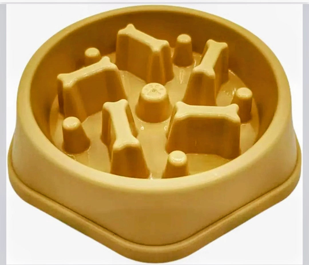 Slow Feeder Dog Bowls- Promote Healthy Eating Habits,Dog Puzzle Feeder,Anti-Gulping Puzzle Design for Small/Medium/Large Pets, Reduce Bloat & Improve Digestion (Yellow)