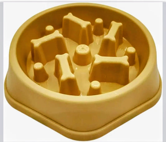 Slow Feeder Dog Bowls- Promote Healthy Eating Habits,Dog Puzzle Feeder,Anti-Gulping Puzzle Design for Small/Medium/Large Pets, Reduce Bloat & Improve Digestion (Yellow)