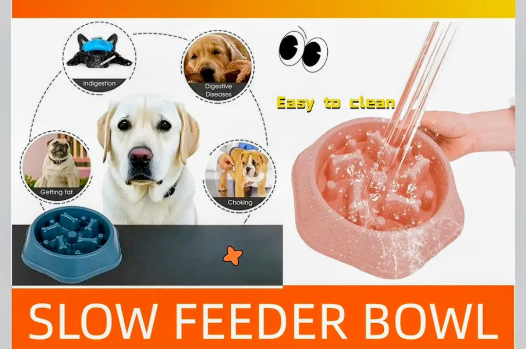 Slow Feeder Dog Bowls- Promote Healthy Eating Habits,Dog Puzzle Feeder,Anti-Gulping Puzzle Design for Small/Medium/Large Pets, Reduce Bloat & Improve Digestion (Yellow)