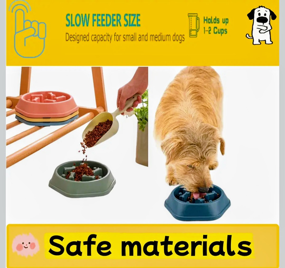 Slow Feeder Dog Bowls- Promote Healthy Eating Habits,Dog Puzzle Feeder,Anti-Gulping Puzzle Design for Small/Medium/Large Pets, Reduce Bloat & Improve Digestion (Yellow)