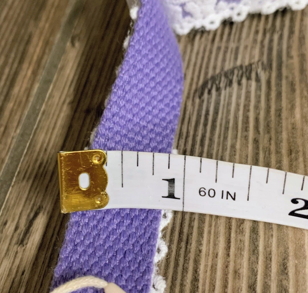 Lekaigo Dog Collar Purple Cotton Lace Handmade Size Large Very Stylish