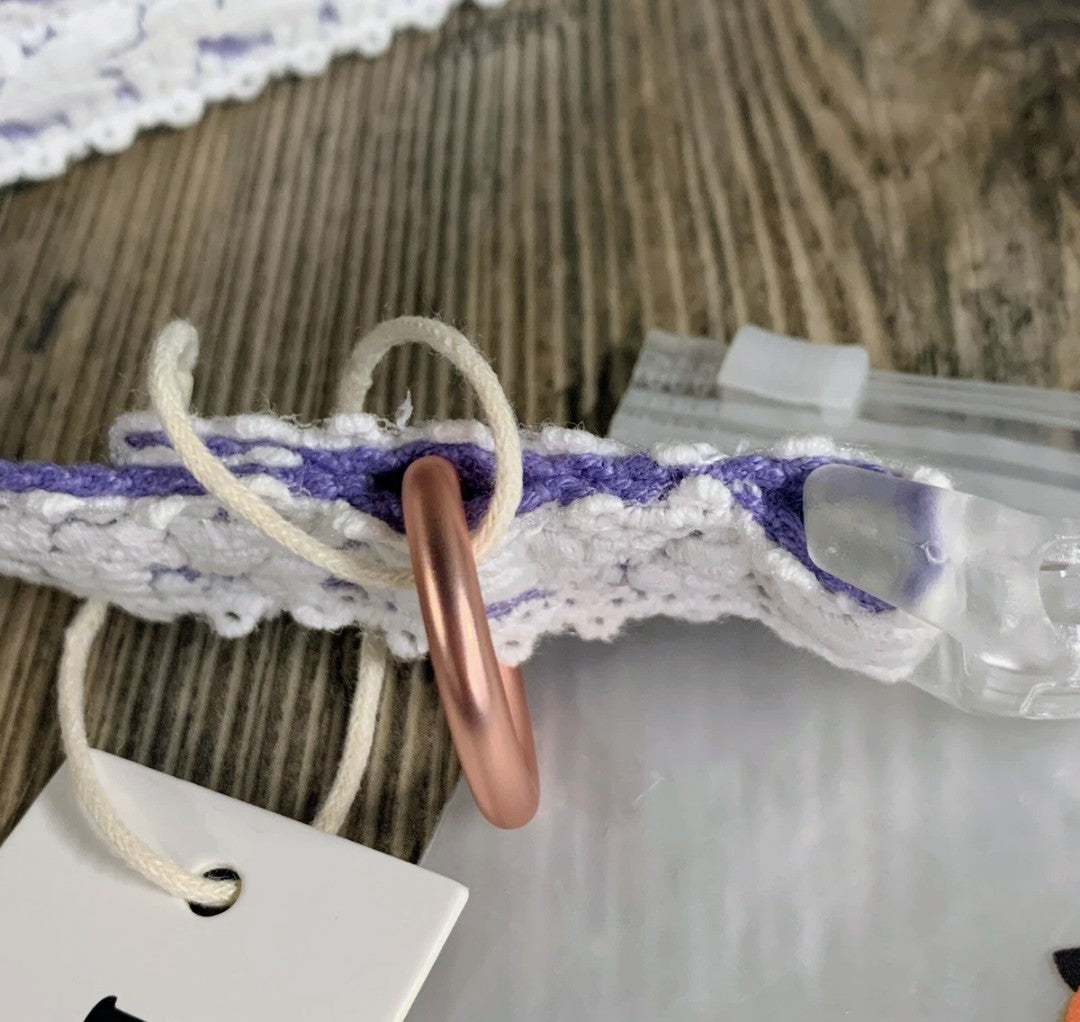 Lekaigo Dog Collar Purple Cotton Lace Handmade Size Large Very Stylish