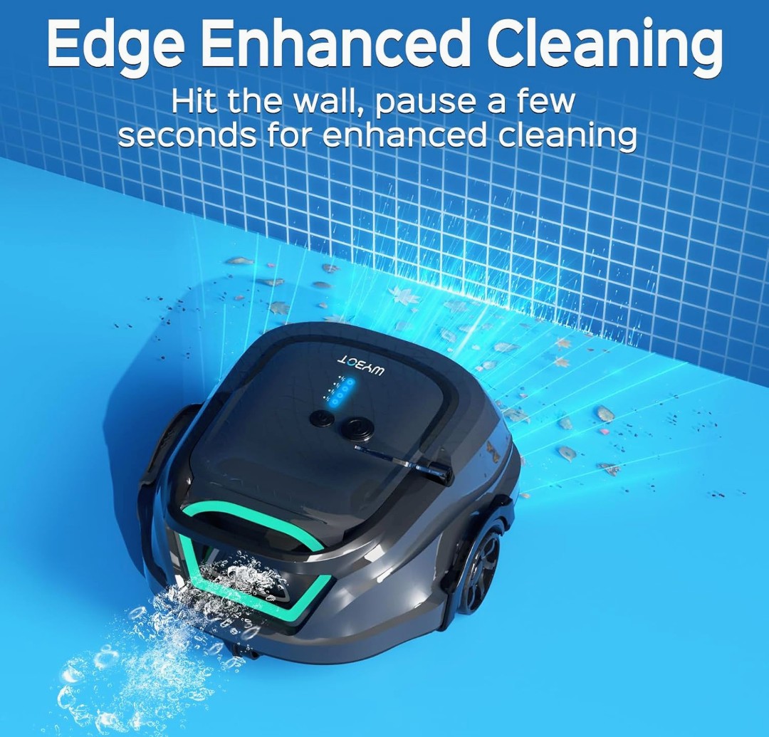 WYBOT A1 Cordless Robotic Pool Cleaner, Automatic Pool Vacuum for Above Ground with 120 Mins, Double