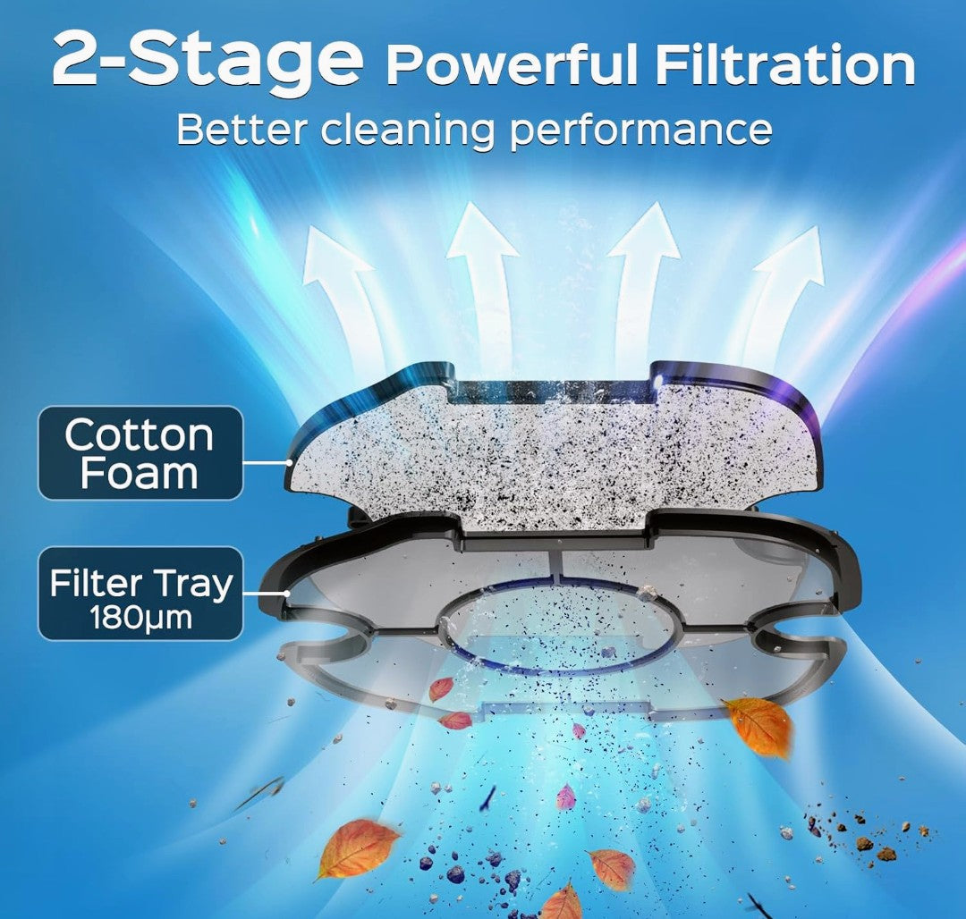 WYBOT A1 Cordless Robotic Pool Cleaner, Automatic Pool Vacuum for Above Ground with 120 Mins, Double