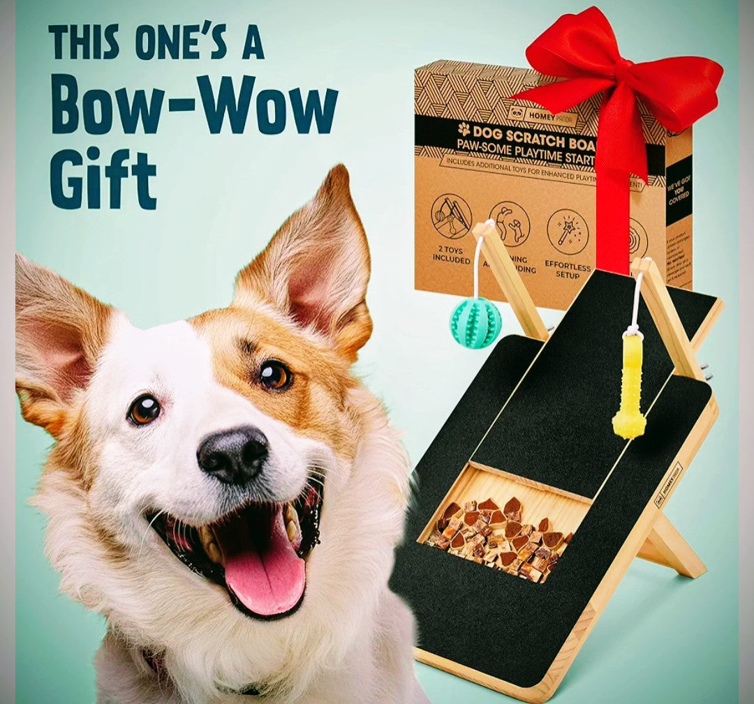 Dog Scratch Pad for Nails with Treat Box - Black