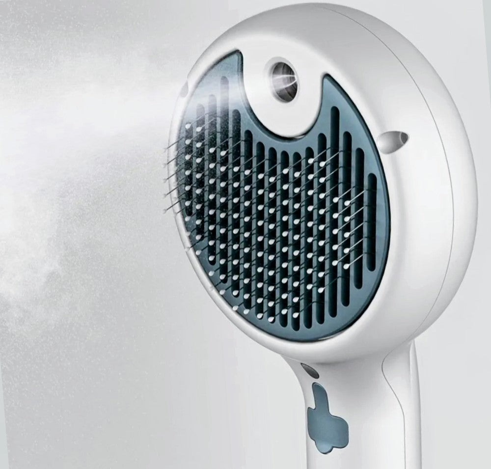 Cat Steam Brush - 3-in-1 water spray grooming, self-cleaning de-shedding for cats & dogs, long & short hair