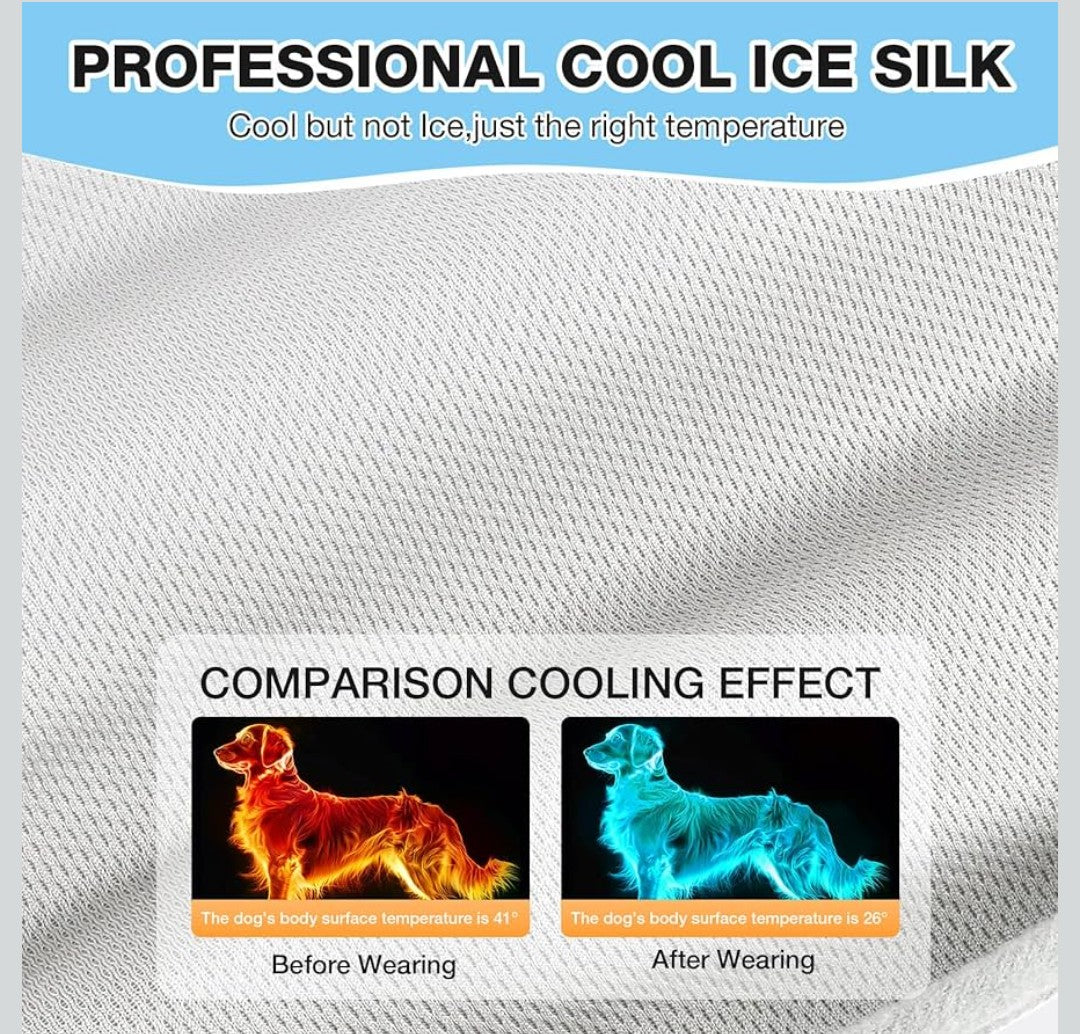 Dog Cooling Vest Harness UV Protection Pet Cooler Jacket with Adjustable Buckle for Summer Beach and Hiking Lavender Purple-Medium