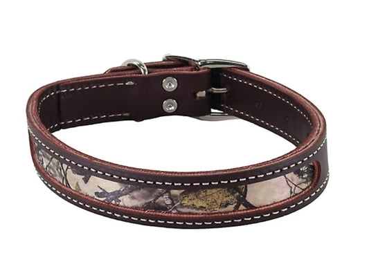 Retriever Adjustable Camo Leather Fashion Dog Collar