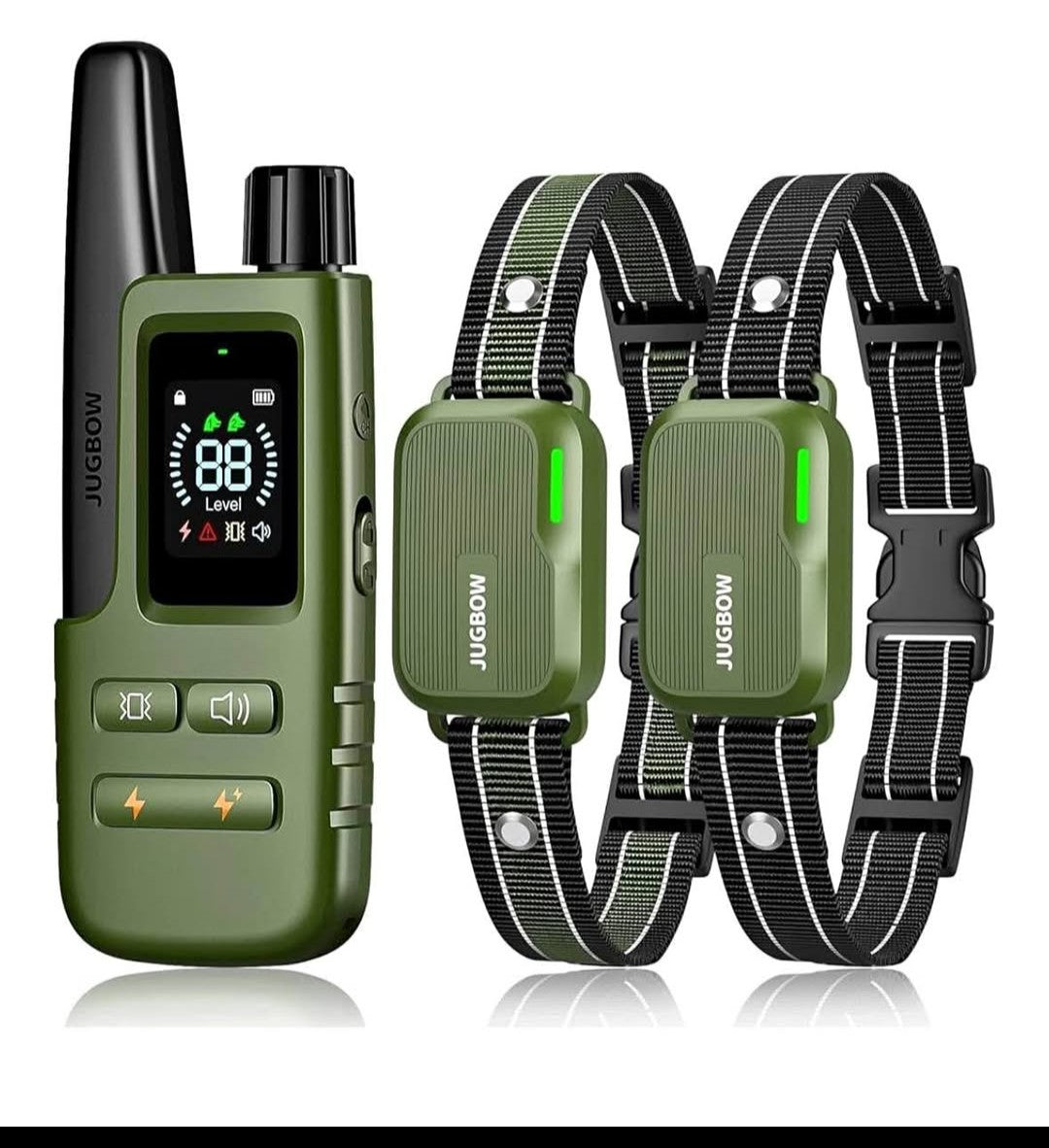 Jugbow DT-612 Remote Training Collar for Two Dogs, a dog training collar system designed for training two dogs simultaneously.
