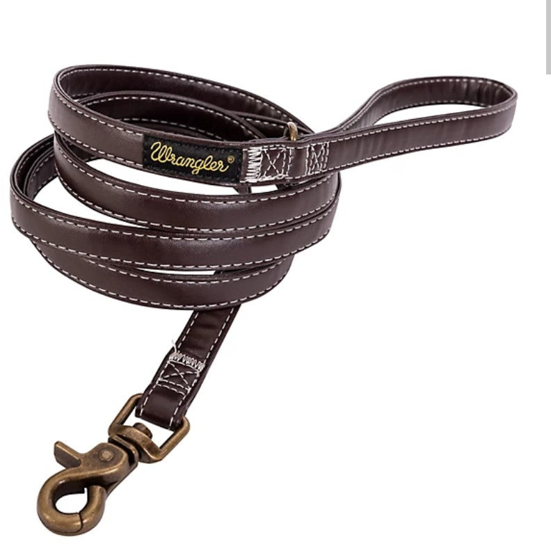 Wrangler Leather-Look Dog Lead