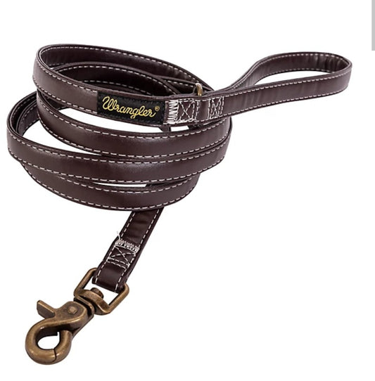 Wrangler Leather-Look Dog Lead