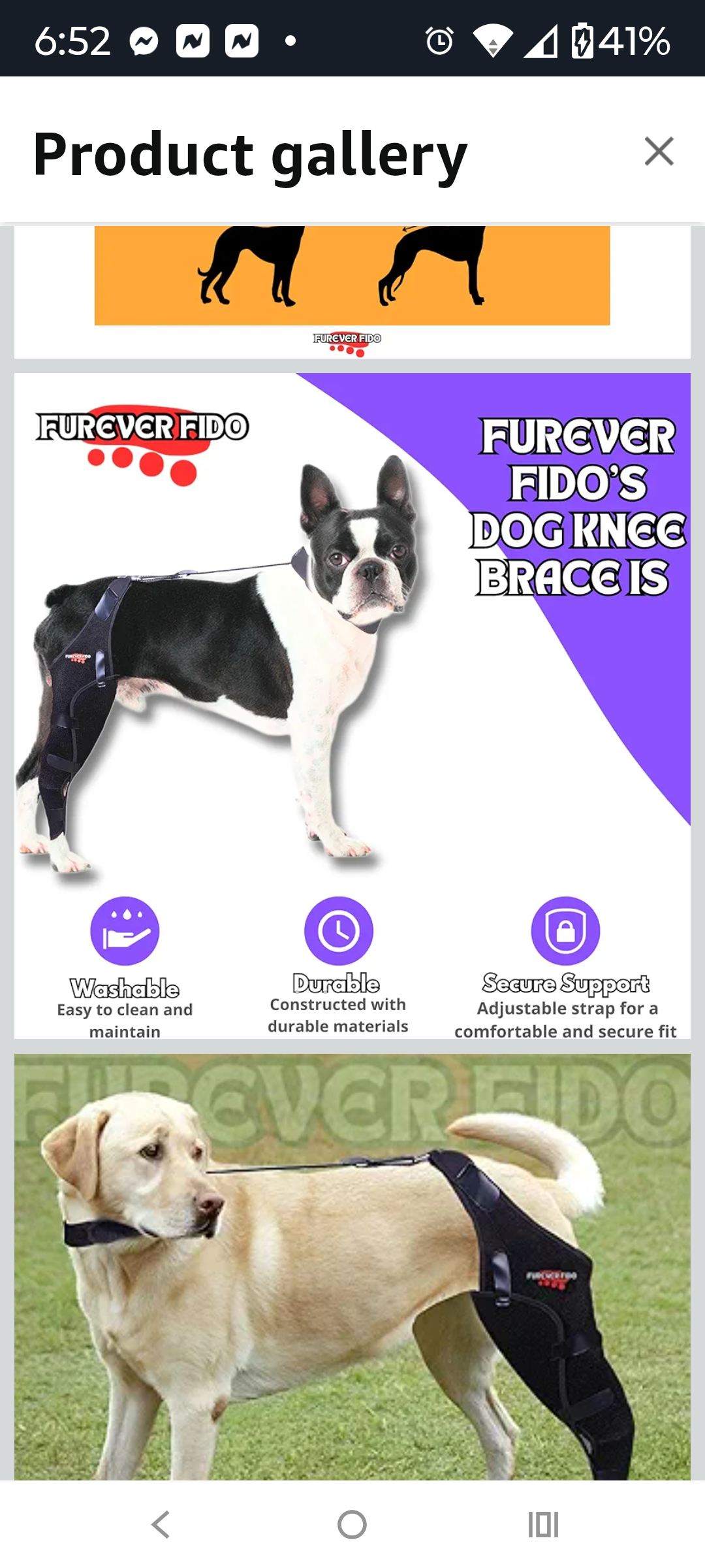 FUREVER FIDO Dog Knee Brace, Hip Displaysia Dog Support Brace, Dog ACL Brace Hind Leg, Dog ACL Knee Brace, Dog Knee Brace for Luxating Patella, ACL Brace for Dogs Rear Leg, Relieves Arthritis Pain LARGE LEFT