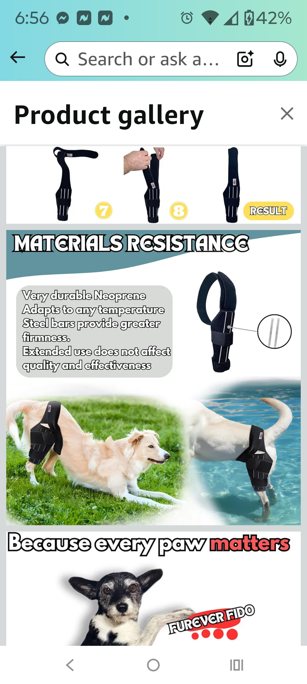 FUREVER FIDO Dog Knee Brace, Hip Displaysia Dog Support Brace, Dog ACL Brace Hind Leg, Dog ACL Knee Brace, Dog Knee Brace for Luxating Patella, ACL Brace for Dogs Rear Leg, Relieves Arthritis Pain LARGE LEFT