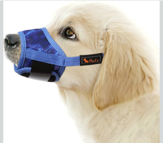HEELE Dog Muzzle,Soft Nylon Muzzle Anti Biting Barking Chewing,Air Mesh Breathable Drinkable Adjustable Loop Pets Muzzle for Small Dogs(P-Sky Blue, S)