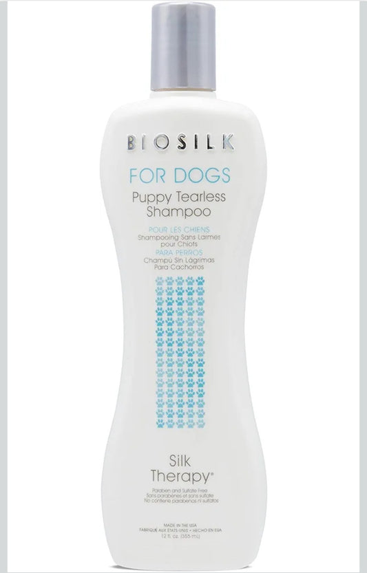 BioSilk for Dogs Silk Therapy Puppy Tearless Shampoo for Dogs | Best Shampoo for Puppies and Great for All Dogs and Breeds| 12 Ounce Bottle of Dog Shampoo