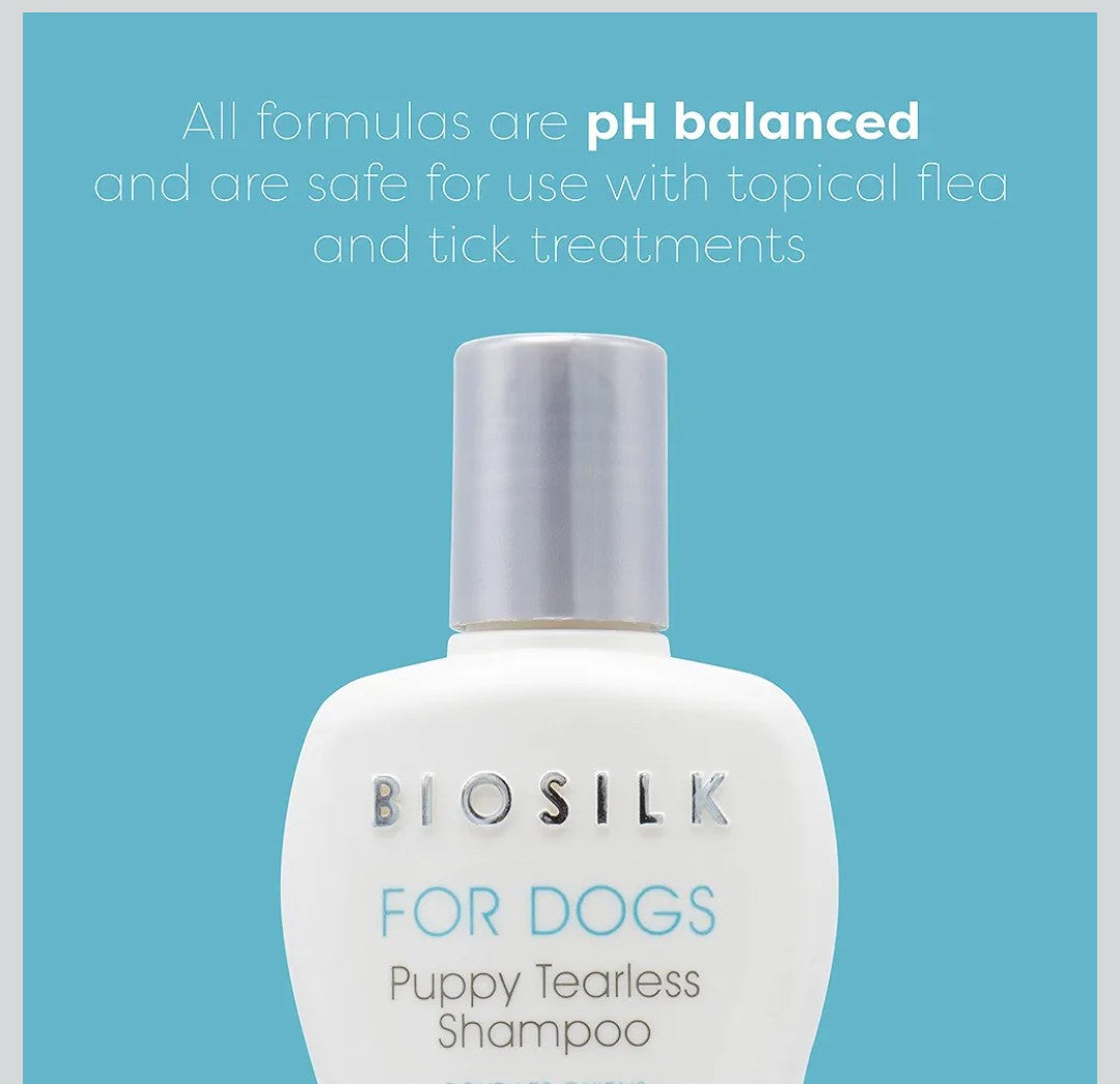 BioSilk for Dogs Silk Therapy Puppy Tearless Shampoo for Dogs | Best Shampoo for Puppies and Great for All Dogs and Breeds| 12 Ounce Bottle of Dog Shampoo
