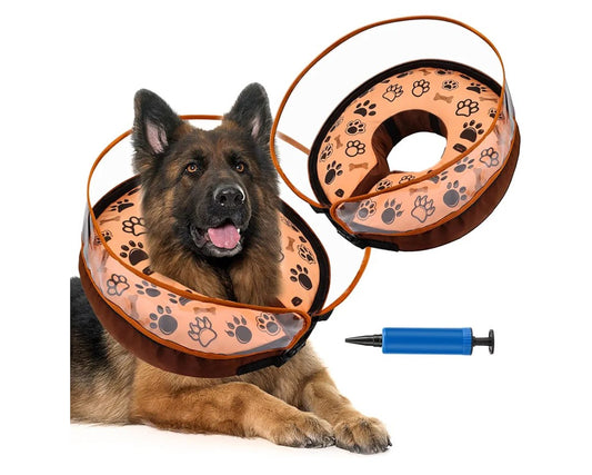 Soft Inflatable Dog Donut Collar - Extra Large Dog Cone for Post-Surgery Recovery