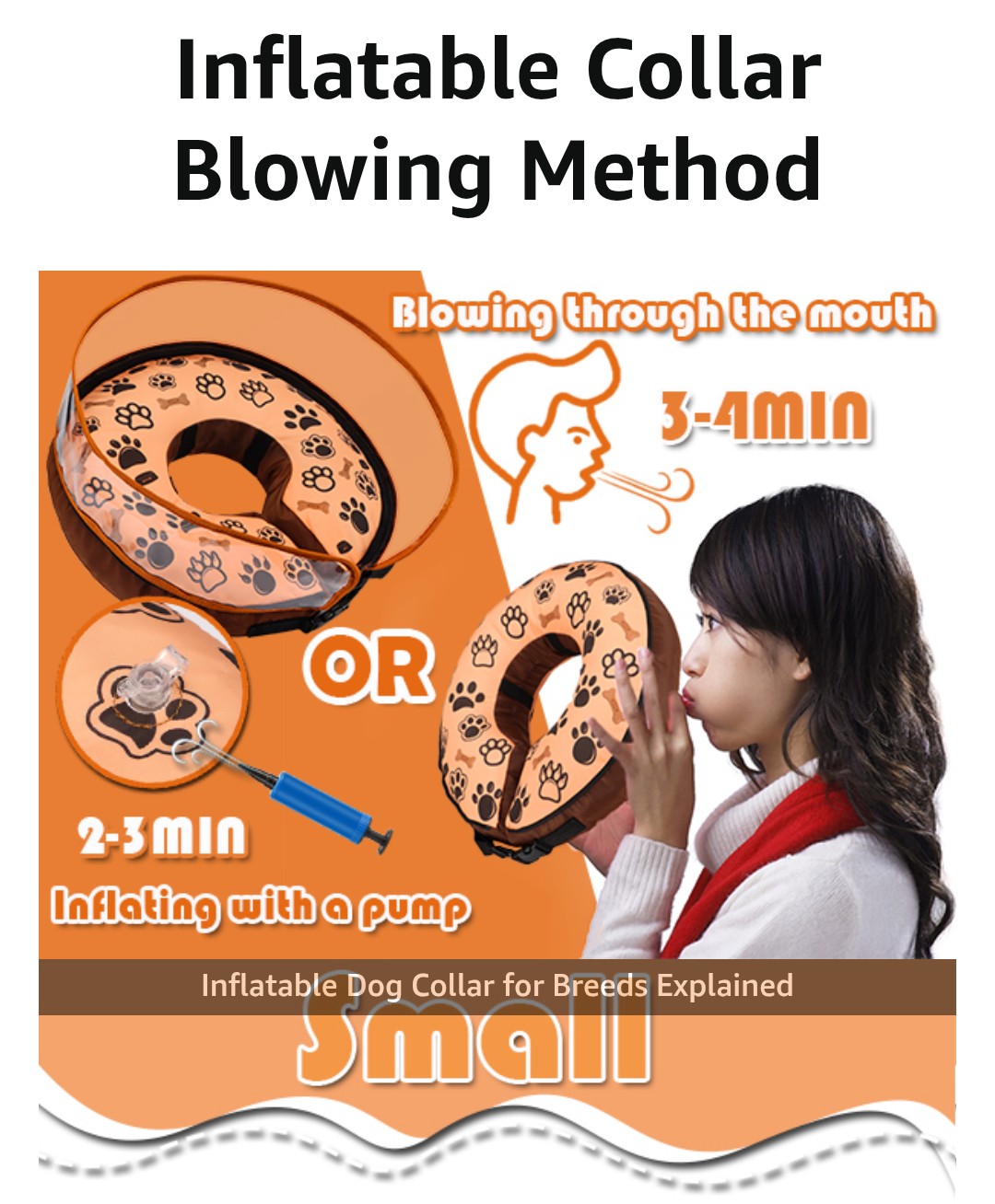 Soft Inflatable Dog Donut Collar - Medium Dog Cone for Post-Surgery Recovery