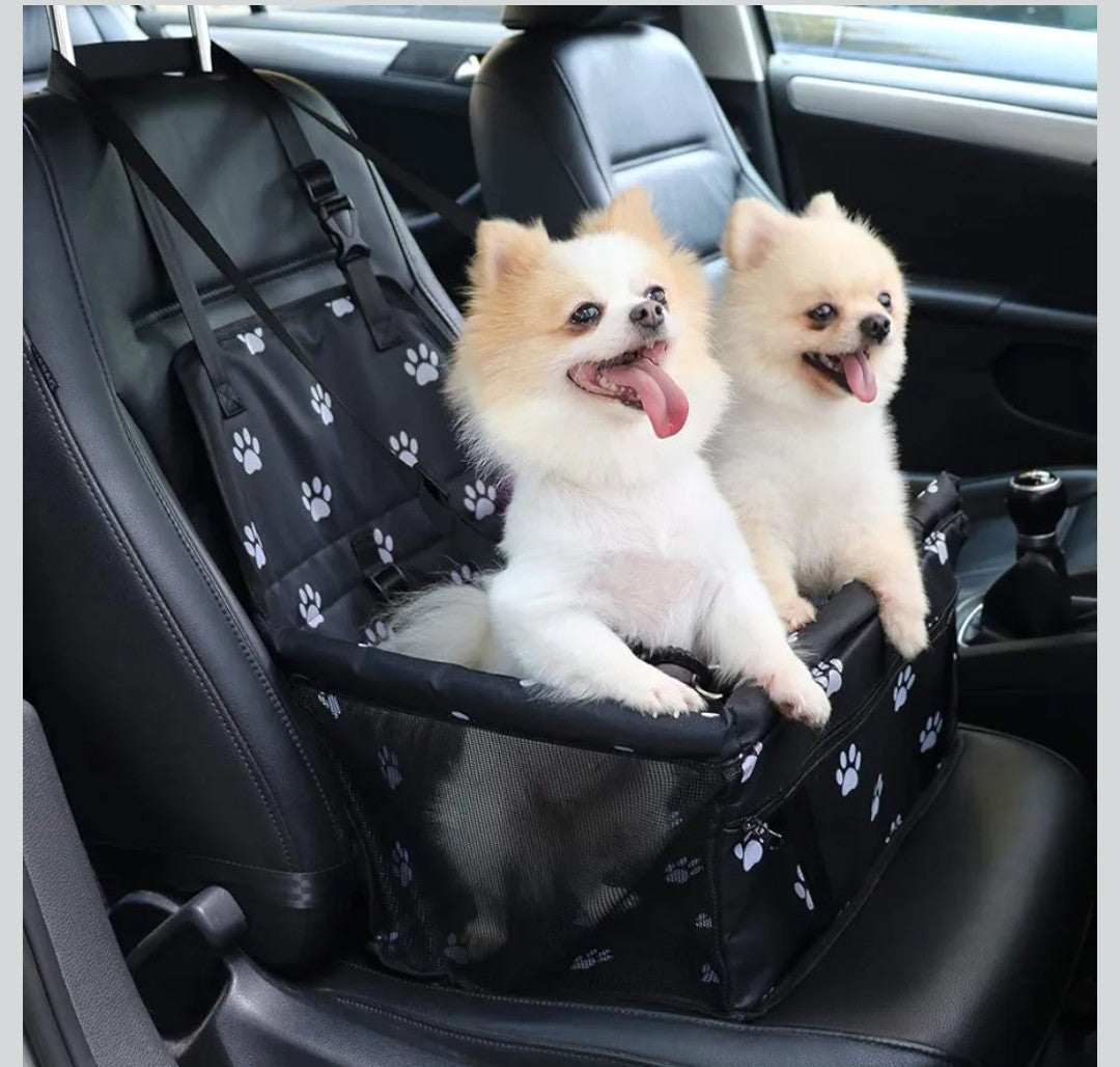 Petbobi Small Dog Car Seat - Portable Dog Booster for Pets up to 15 lbs, Foldable Cat Car Seat with Seatbelt, PVC Tube, Breathable Mesh, Storage Pocket, Pet Carrier for Travel On the Go, Black