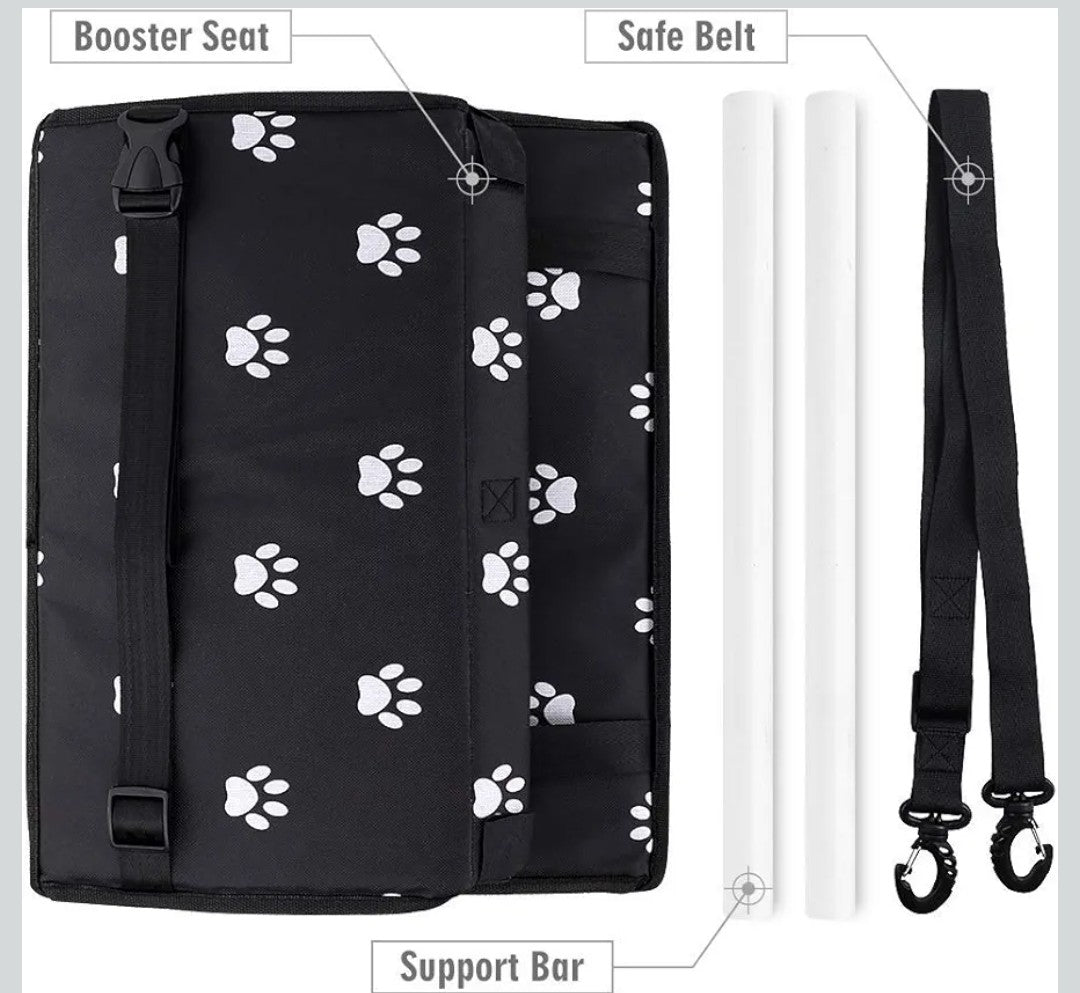 Petbobi Small Dog Car Seat - Portable Dog Booster for Pets up to 15 lbs, Foldable Cat Car Seat with Seatbelt, PVC Tube, Breathable Mesh, Storage Pocket, Pet Carrier for Travel On the Go, Black