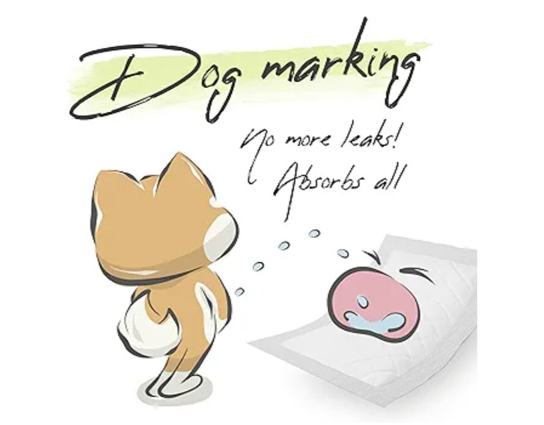 WICKEDPUP Dog Diaper Liners Booster Pads for Male and Female Dogs, 100ct | Disposable Diaper Inserts fit Most Reusable Pet Belly Bands, Wraps, and Washable Period Panties