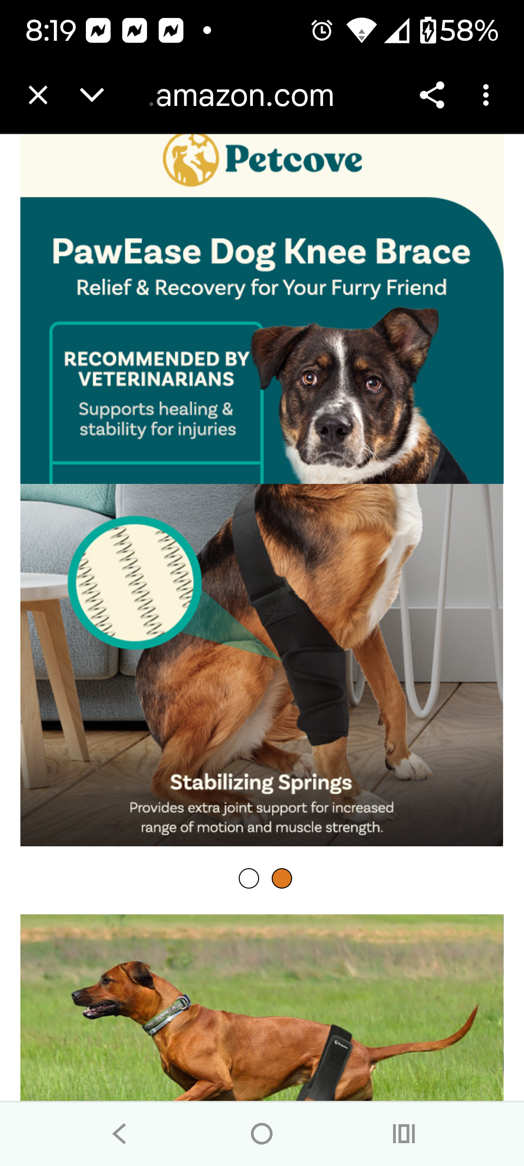 Dog Knee Brace, Size Small Dog Leg Brace, Dog Knee Brace for Torn Acl Hind Leg, Dog Leg Braces for Back Leg, Dog Acl Brace Hind Leg, Acl Brace for Dogs Rear Leg