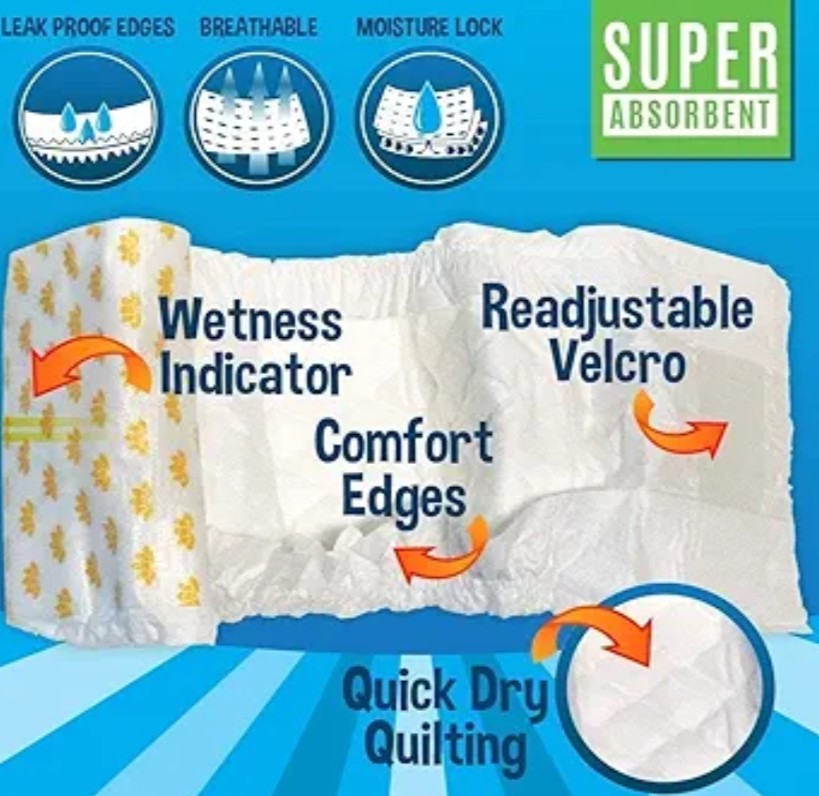 Bodhi Dog Disposable Male Dog Diapers - Super Absorbent, Leak-Proof Pee Wraps - Adjustable Fit, Comfortable Design, Advanced Moisture Control, and Wetness Indicator - Extra Small (20 Count)