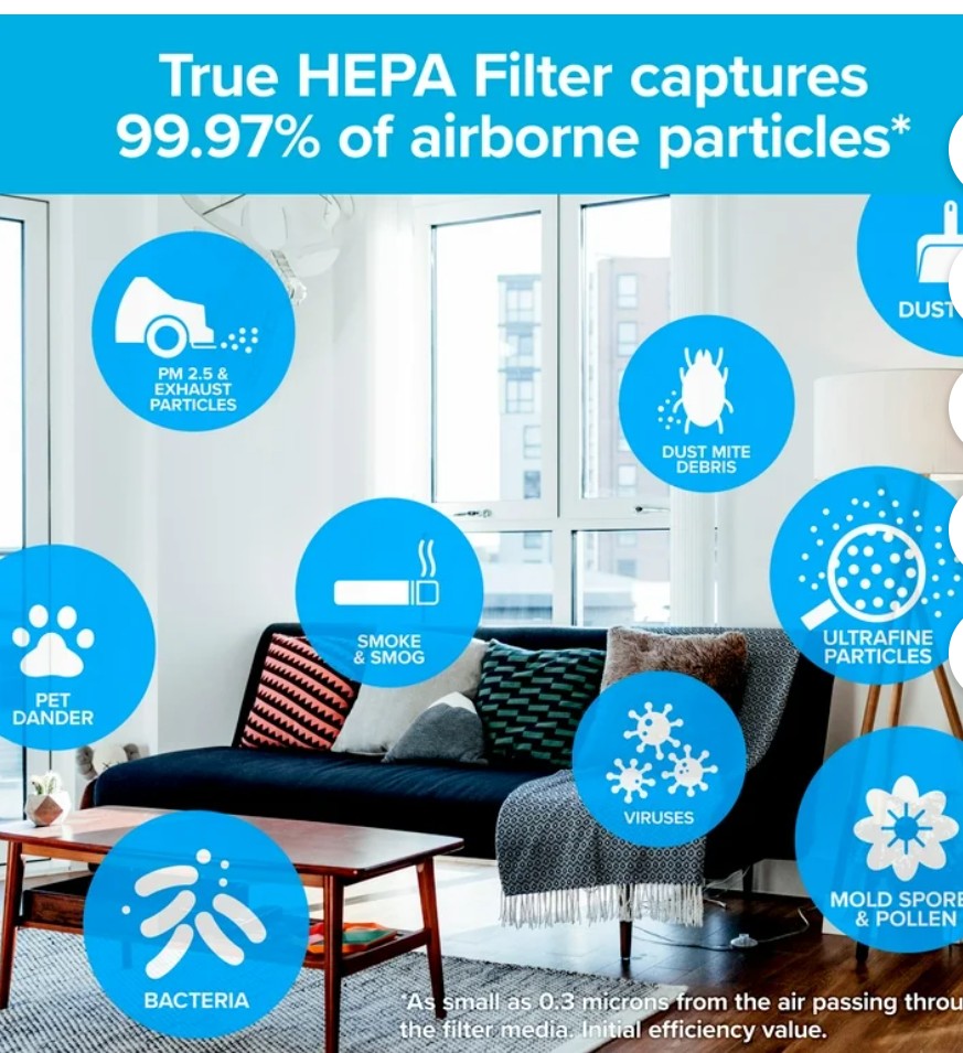 Filtrete by 3M Air Purifier, Large Room Tower, 290 Sq gt Coverage, Black, TRUE HEPA Filter Included