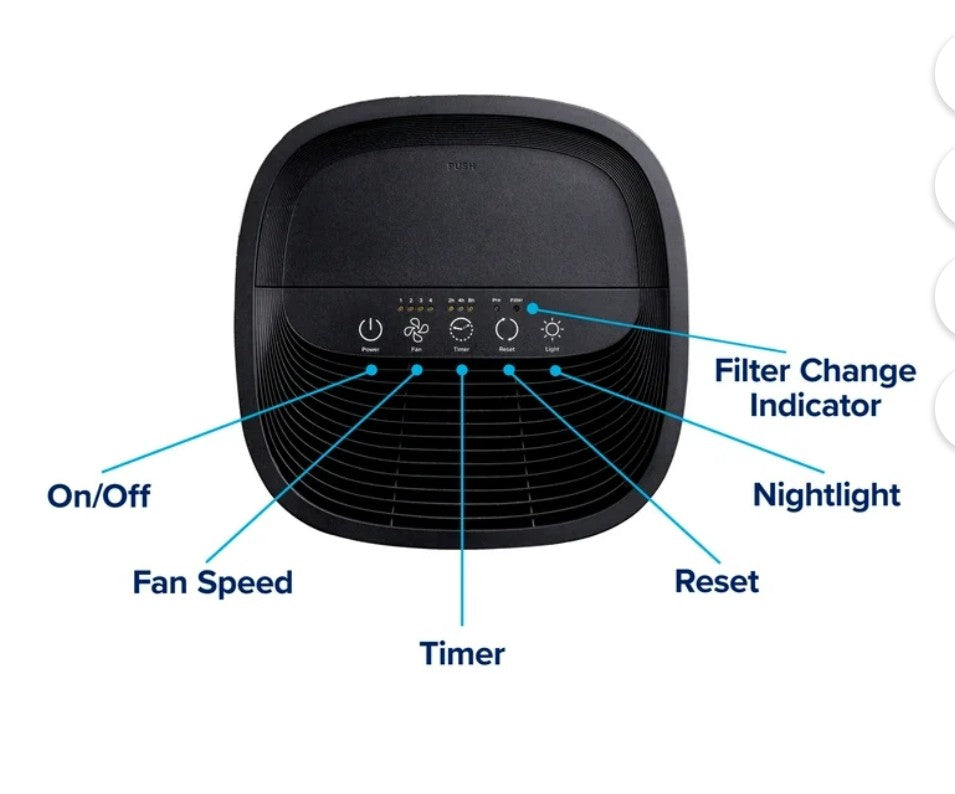 Filtrete by 3M Air Purifier, Large Room Tower, 290 Sq gt Coverage, Black, TRUE HEPA Filter Included